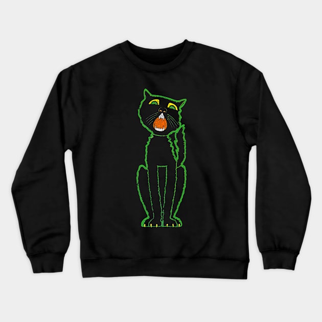 Vintage Halloween Black Cat Crewneck Sweatshirt by Vamplify